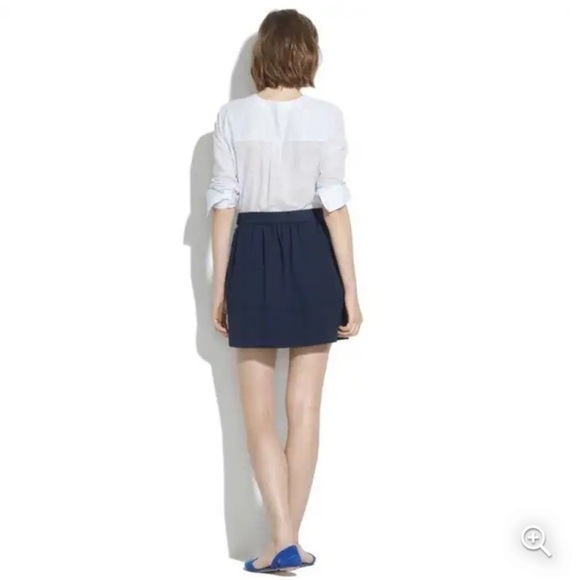 Madewell Navy Blue Ponte Swivel Mini Pleaded Side Zipper Snap Size 4 - Picture 15 of 16